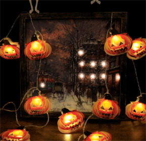 Halloween Battery Remote Control USB LED String Lights (Option: New pumpkin-6meters 40lights color)
