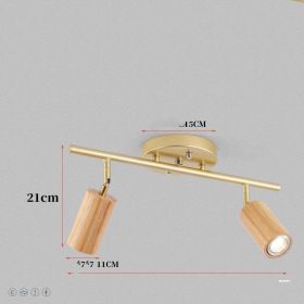 Ceiling Lamp Household Surface Mounted Downlight (Option: Doubleheaded wood color-Without light source)